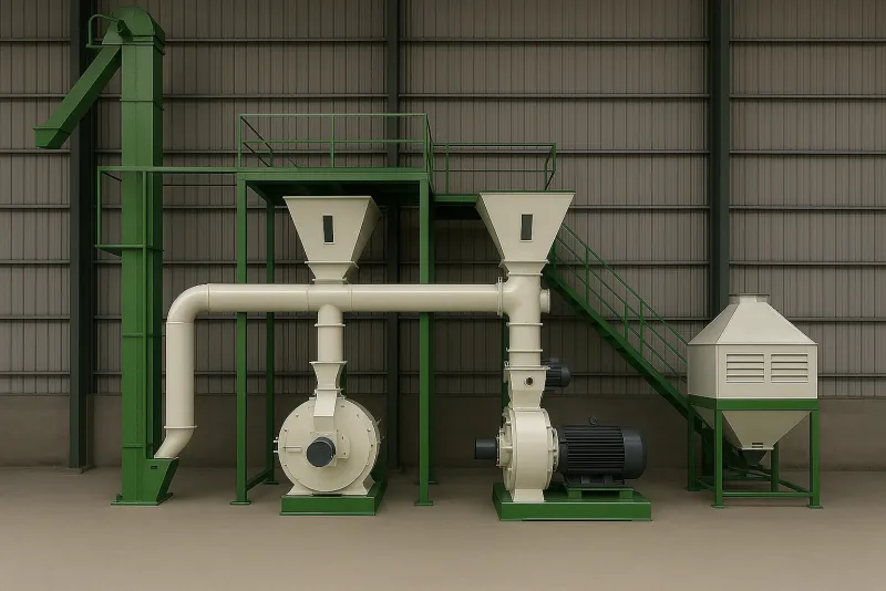Imagen del producto Planta de Pellets 1000 kg/h con Peletizadora Anular MKRD420C-W - Meelko